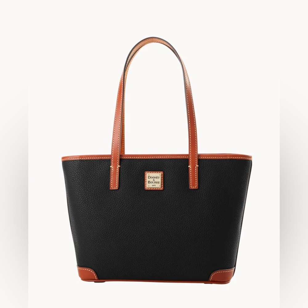 Dooney & Bourke Pebble Grain Small Charleston Shopper in black and brown
